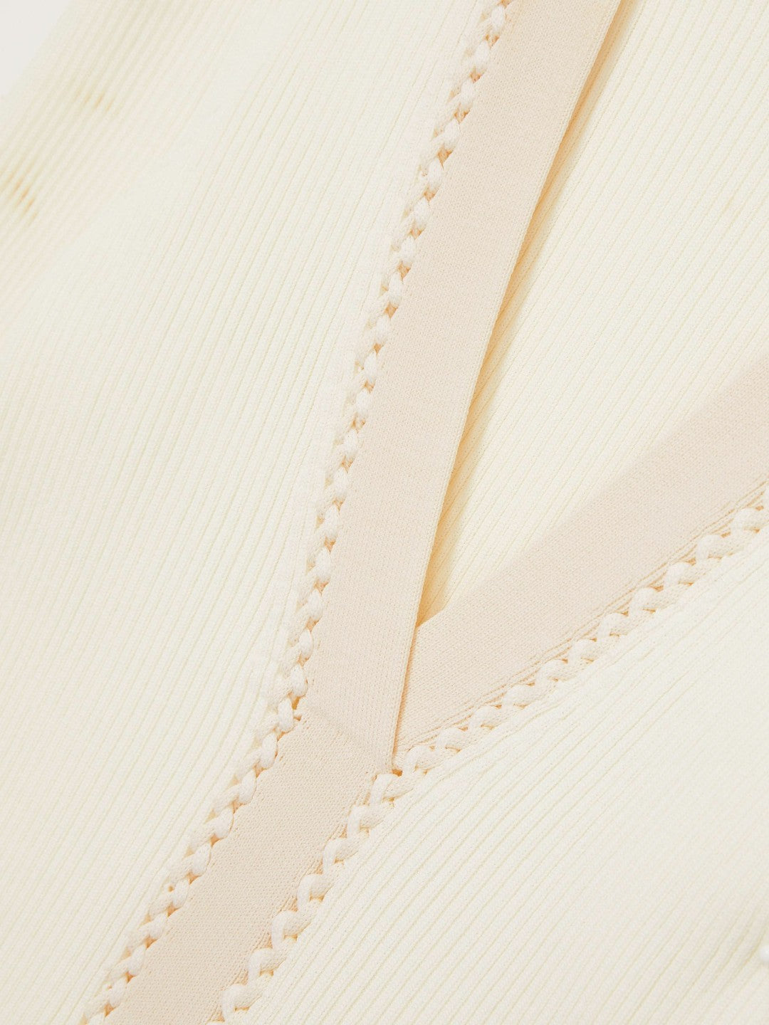 Reiss Savings - Craft-Stitch Rib-Knit Top in Ivory