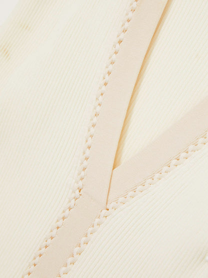 Reiss Savings - Craft-Stitch Rib-Knit Top in Ivory