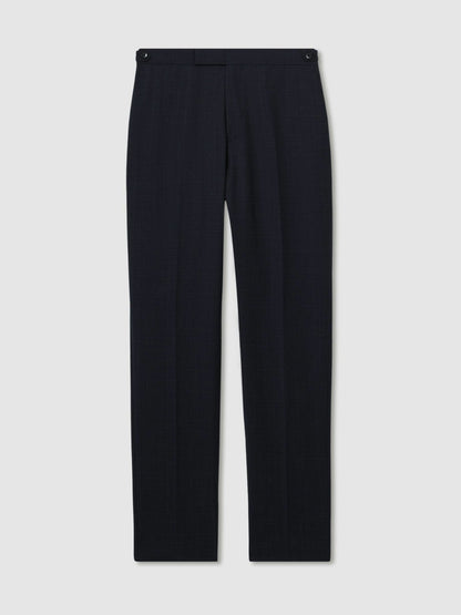 Reiss Value - Slim-Fit Wool-Blend Textured Tailored Trousers in Navy
