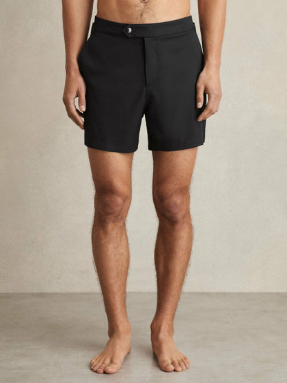 Reiss Best Seller - Side-Adjuster Swim Shorts in Black