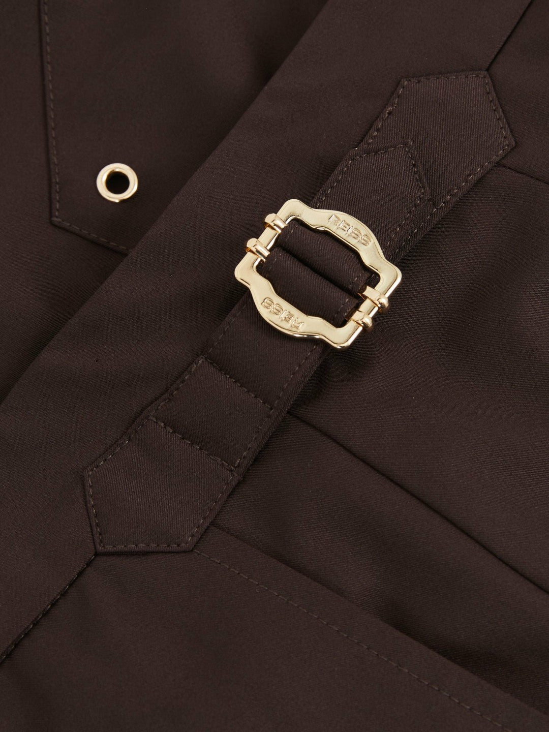 Reiss Affordable - Side-Adjuster Swim Shorts in Chocolate Brown