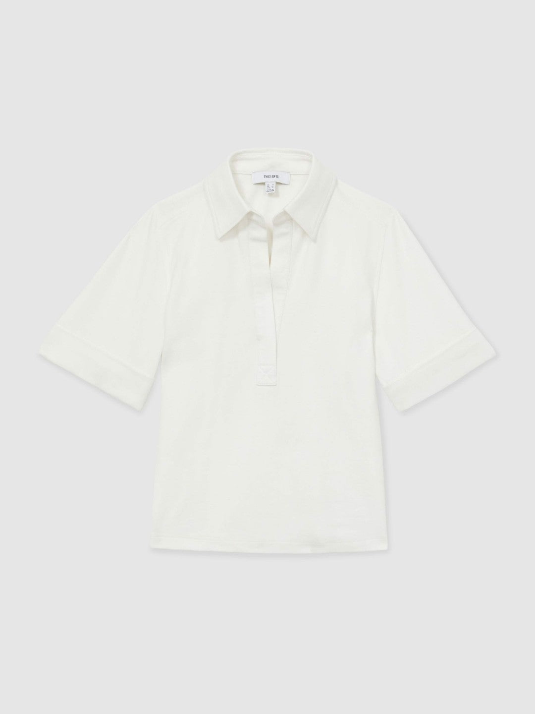 Reiss Offer - Open-Collar Polo Shirt in Cream