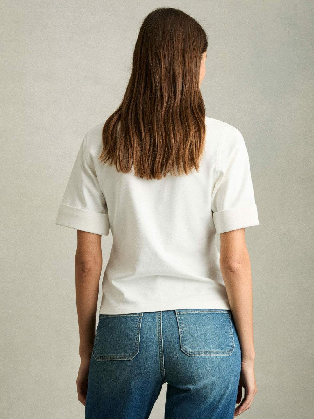 Reiss Offer - Open-Collar Polo Shirt in Cream