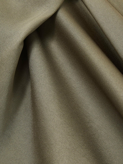 Reiss Satin Drape Tuck Midi Dress in Khaki
