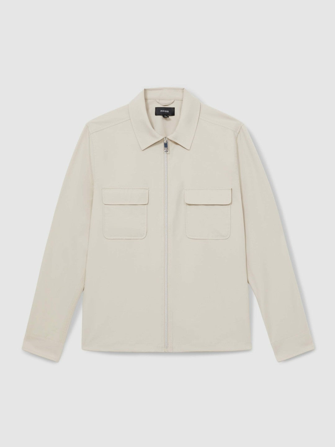 Reiss Best Seller - Technical Zip-Through Overshirt in Stone