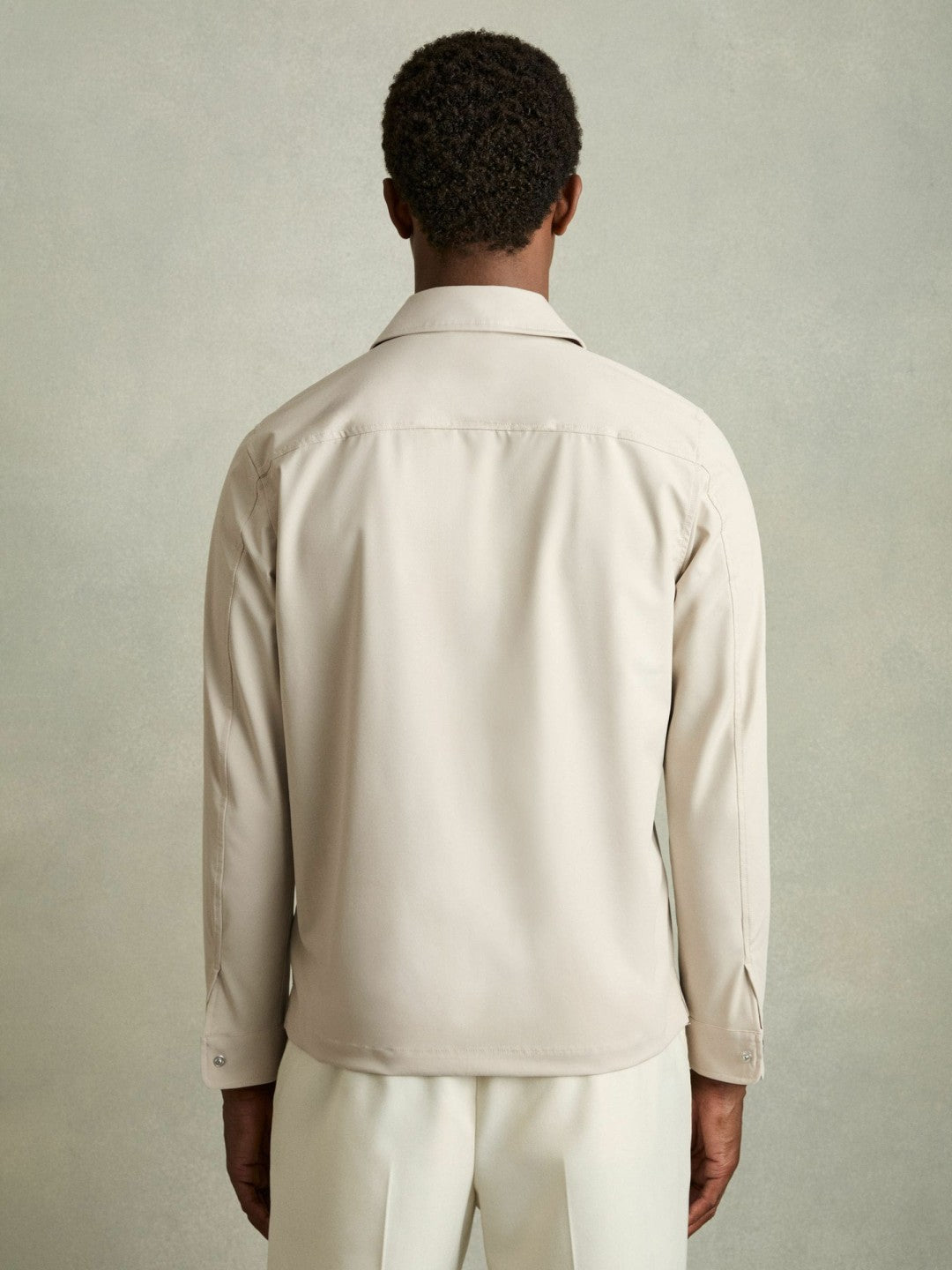 Reiss Best Seller - Technical Zip-Through Overshirt in Stone