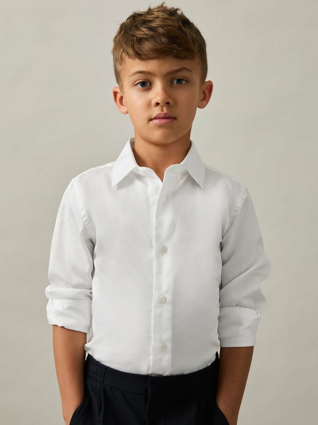 Reiss Popular Choice - 9-13 yrs Slim-Fit Cotton Shirt in White