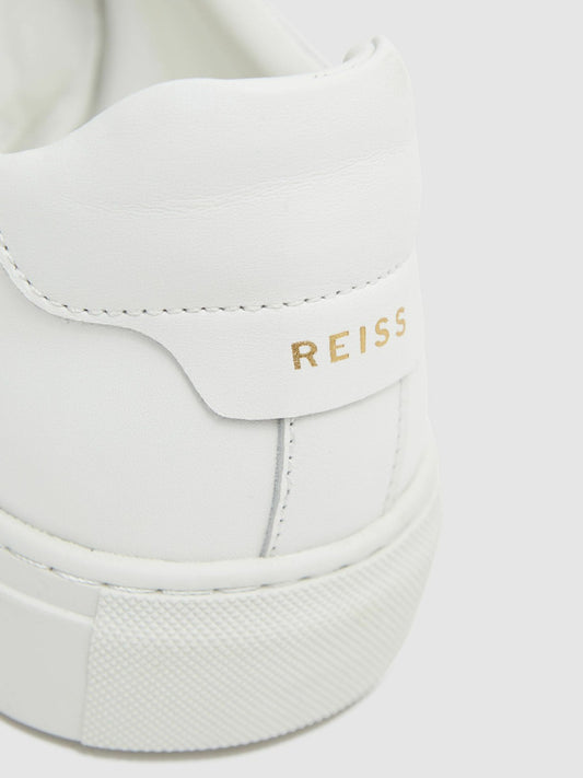 Reiss Offer - Leather Low-Top Trainers in White