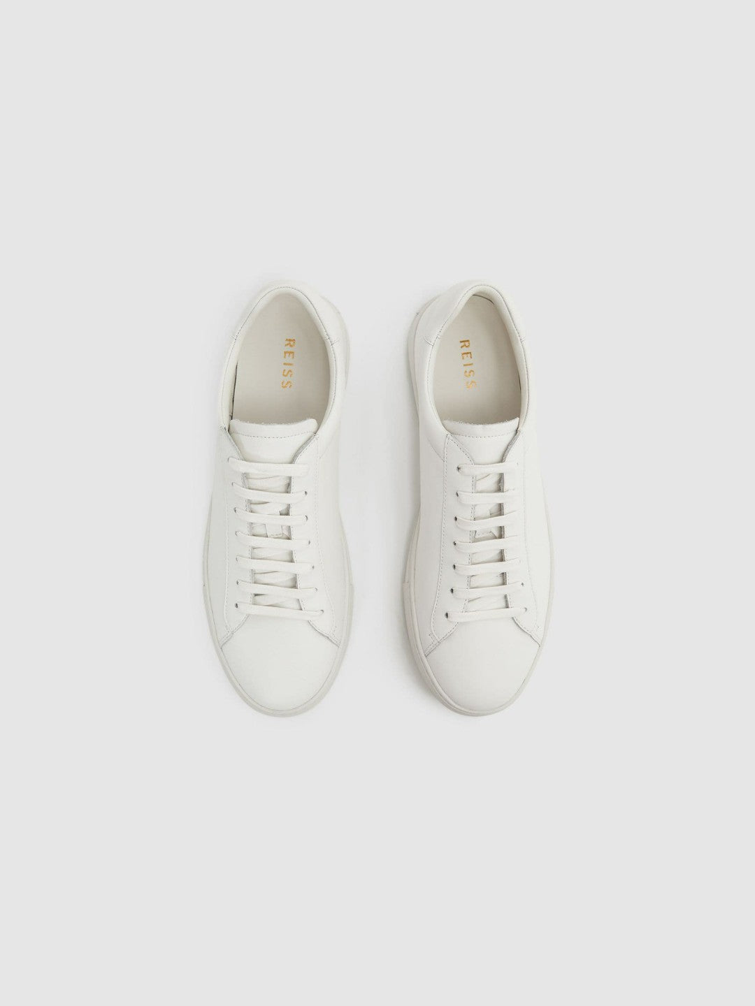 Reiss Offer - Leather Low-Top Trainers in White