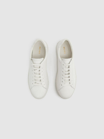 Reiss Offer - Leather Low-Top Trainers in White