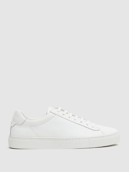 Reiss Offer - Leather Low-Top Trainers in White