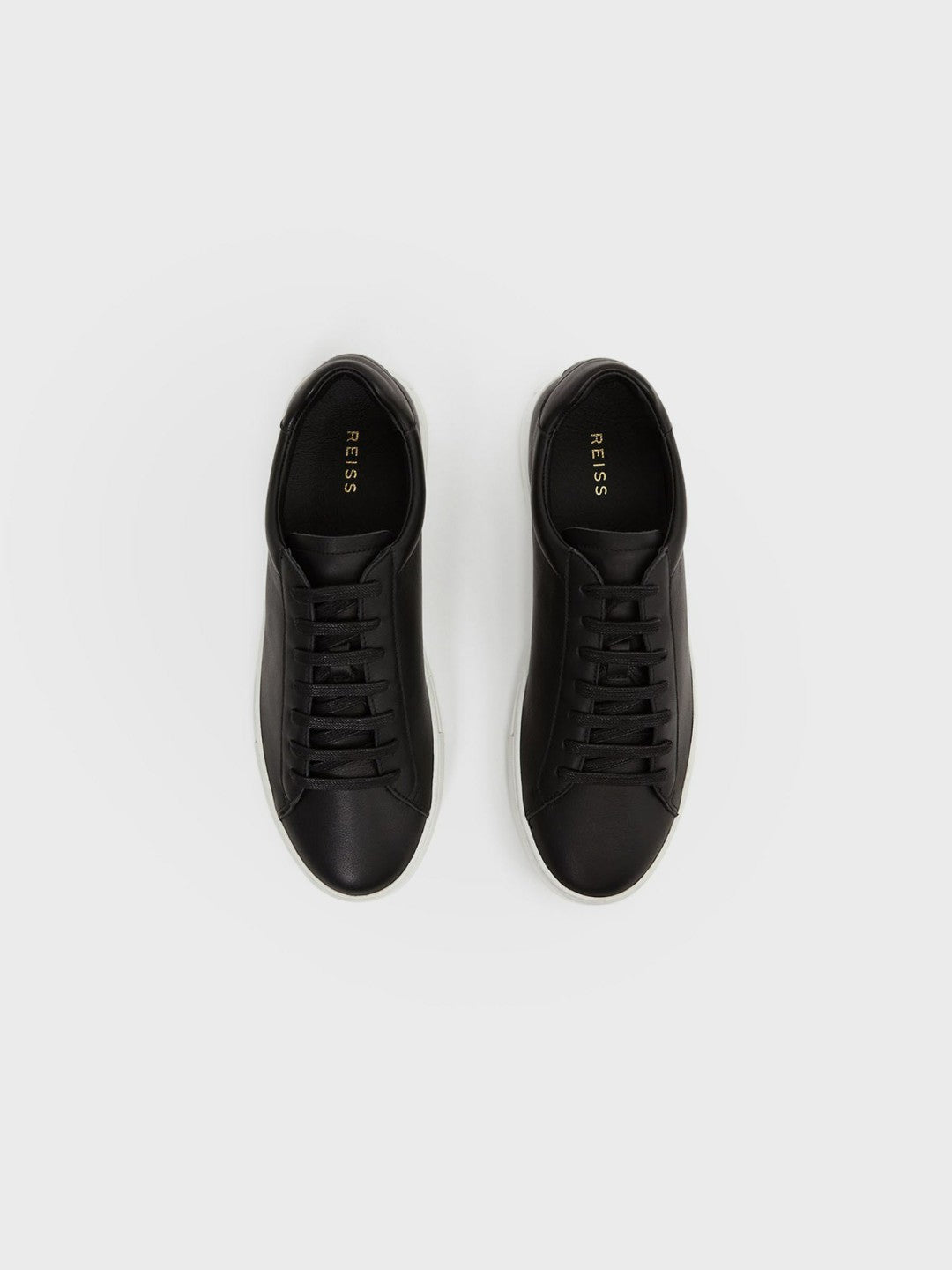 Reiss Savings - Leather Low-Top Trainers in Black