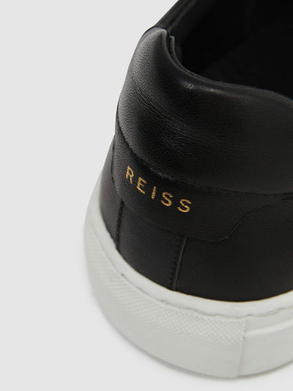 Reiss Savings - Leather Low-Top Trainers in Black