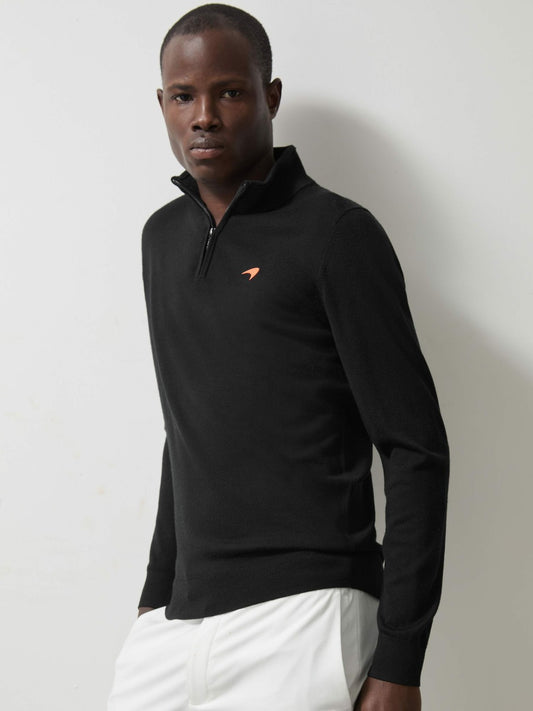 Reiss Featured - McLaren F1 Team Merino Half-Zip Jumper in Black