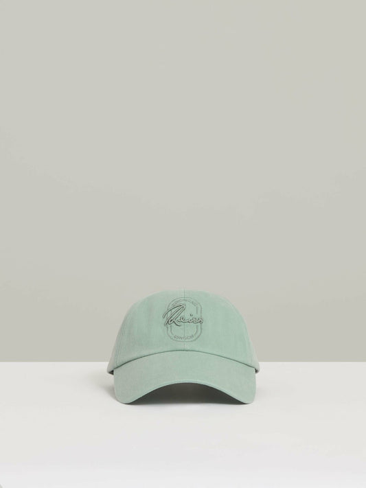 Reiss Popular Choice - Cotton Logo-Embroidered Baseball Cap in Washed Green