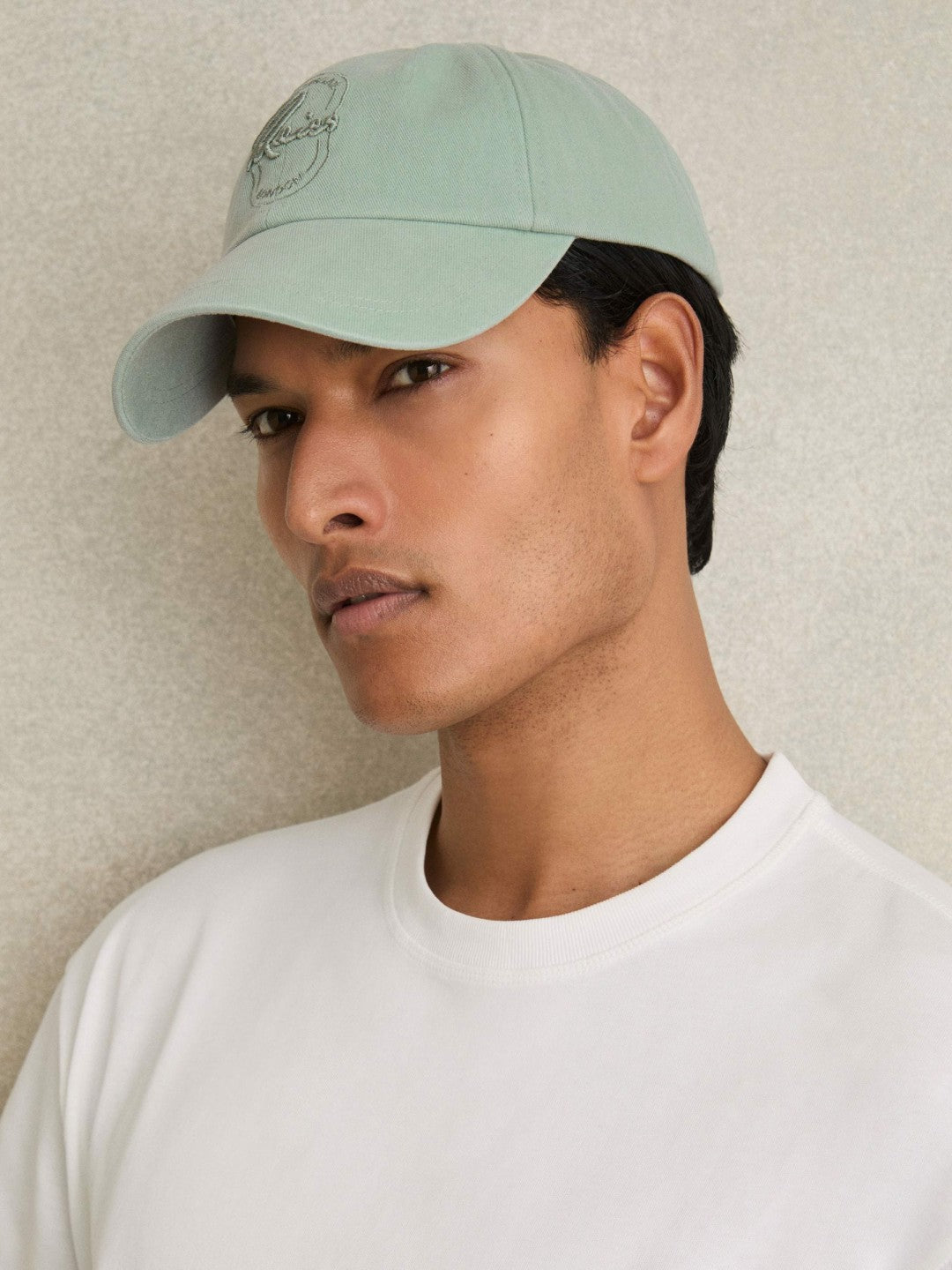 Reiss Popular Choice - Cotton Logo-Embroidered Baseball Cap in Washed Green