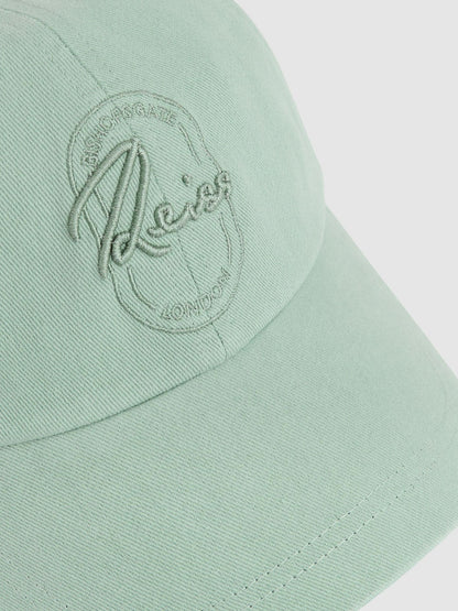 Reiss Popular Choice - Cotton Logo-Embroidered Baseball Cap in Washed Green