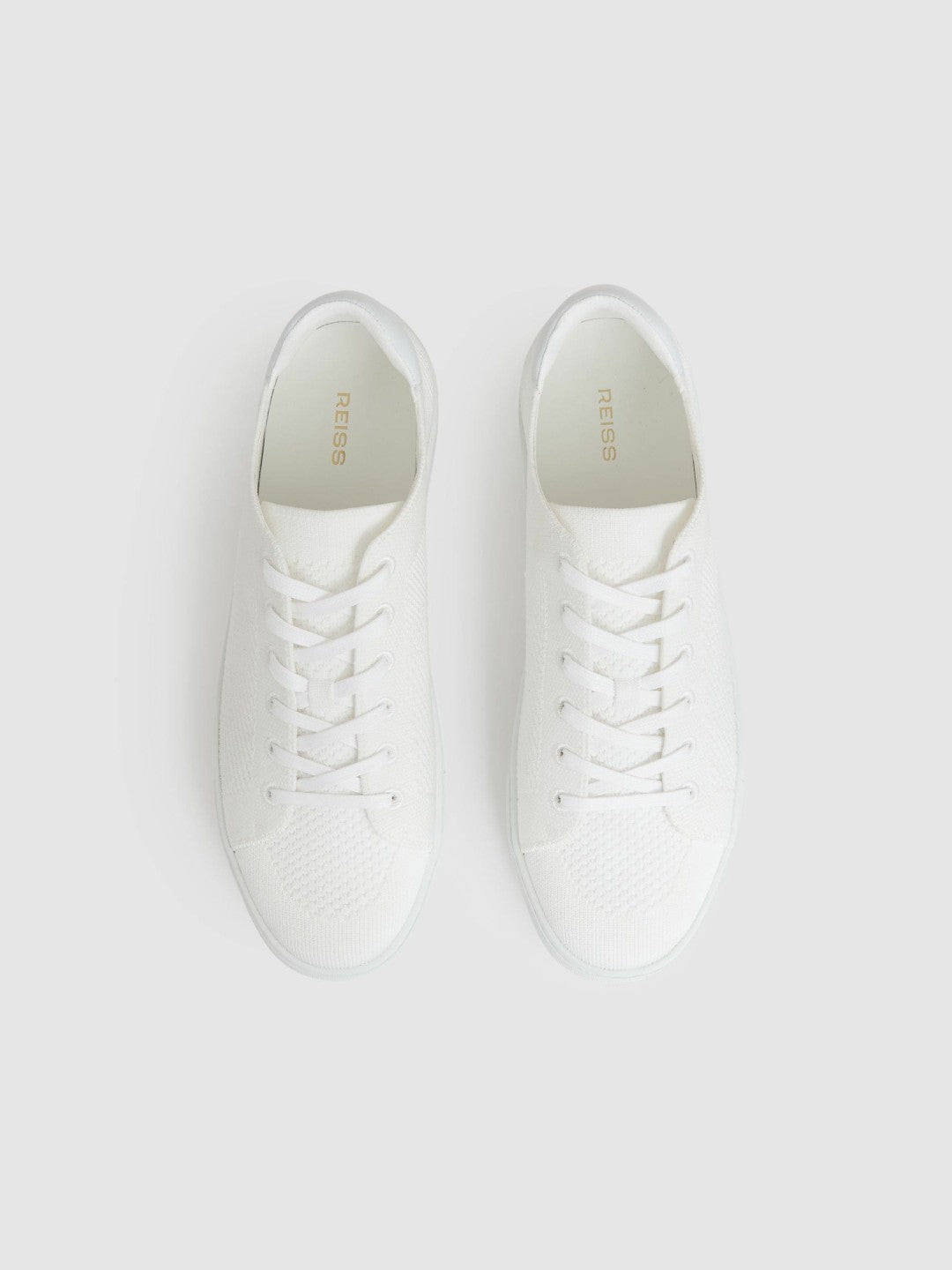 Reiss Best Seller - Knitted Low-Top Trainers in White