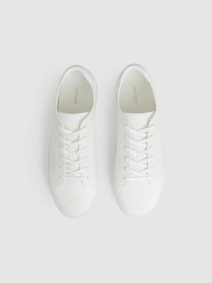 Reiss Best Seller - Knitted Low-Top Trainers in White