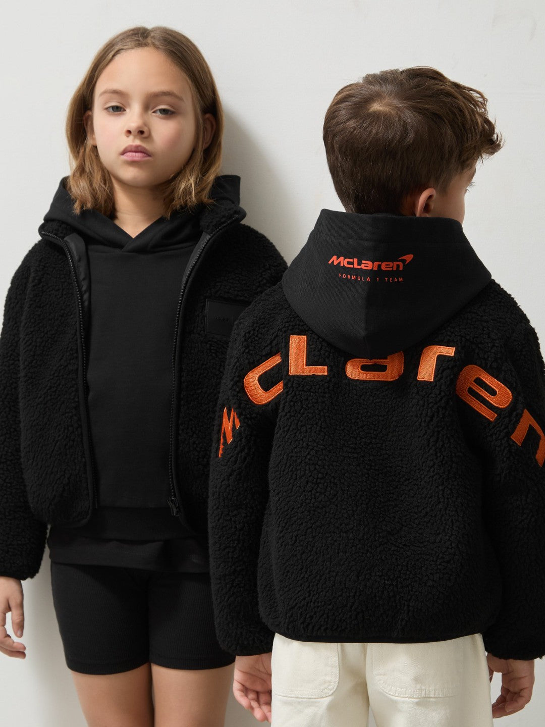 Reiss 13-14 yrs Unisex Fit McLaren F1 Team Embroidered Fleece Jacket in Black