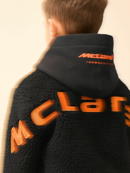 Reiss 13-14 yrs Unisex Fit McLaren F1 Team Embroidered Fleece Jacket in Black