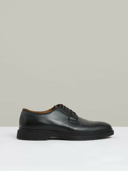 Reiss Offer - Leather Lace-Up Derby Shoes in Black
