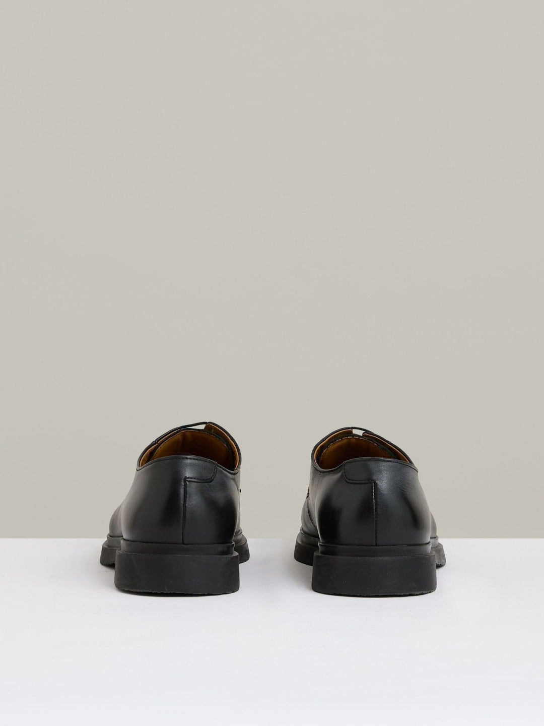 Reiss Offer - Leather Lace-Up Derby Shoes in Black