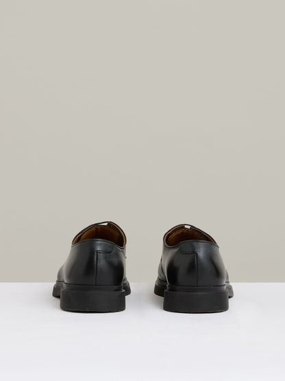 Reiss Offer - Leather Lace-Up Derby Shoes in Black