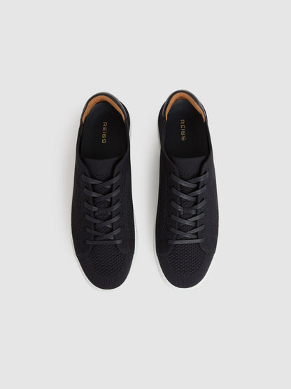 Reiss Offer - Knitted Low-Top Trainers in Navy