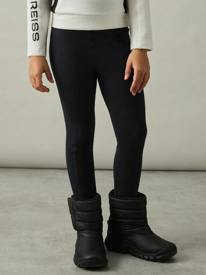 Reiss Sale - 9-14 yrs Stretch Logo Print Leggings in Black