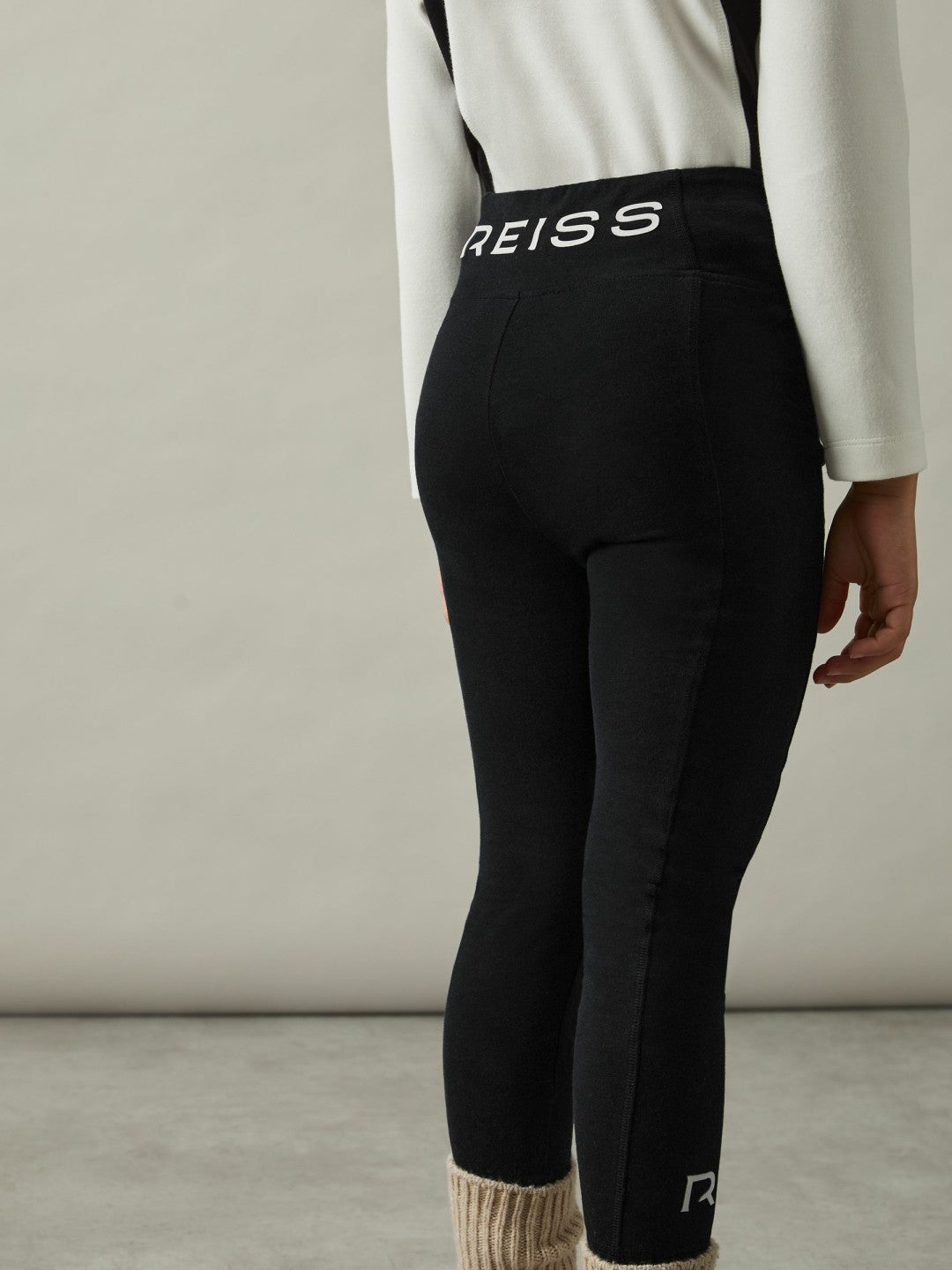 Reiss Popular Choice - 4-9 yrs Stretch Logo Print Leggings in Black