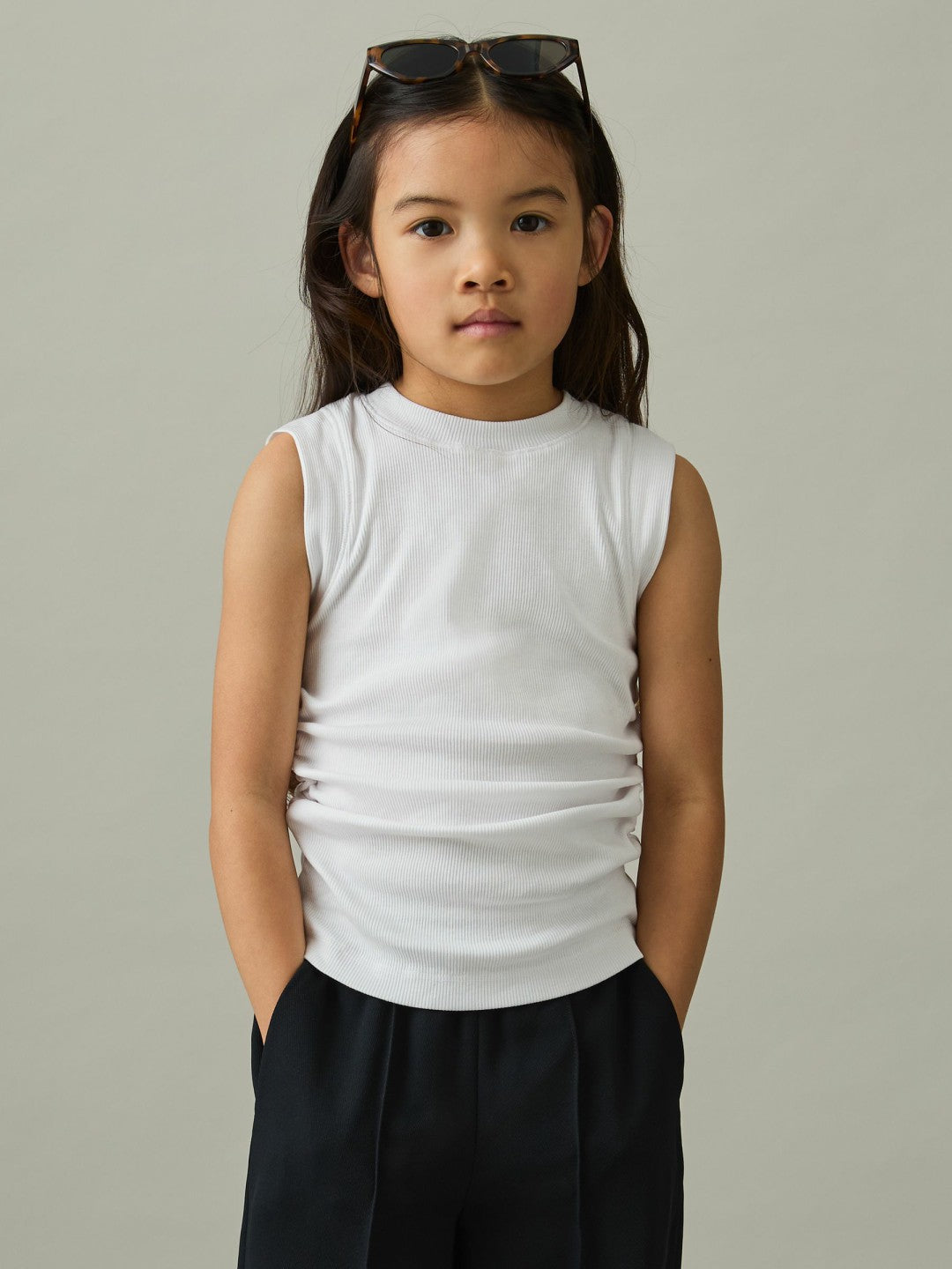 Reiss Savings - 4-9 yrs Ruched Vest Top in White