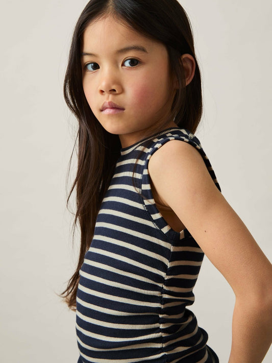 Reiss Offer - 9-13 yrs Ruched Vest Top in Navy/White