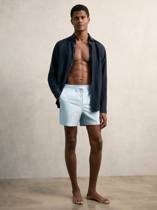 Reiss Deal - Drawstring Swim Shorts in Soft Blue
