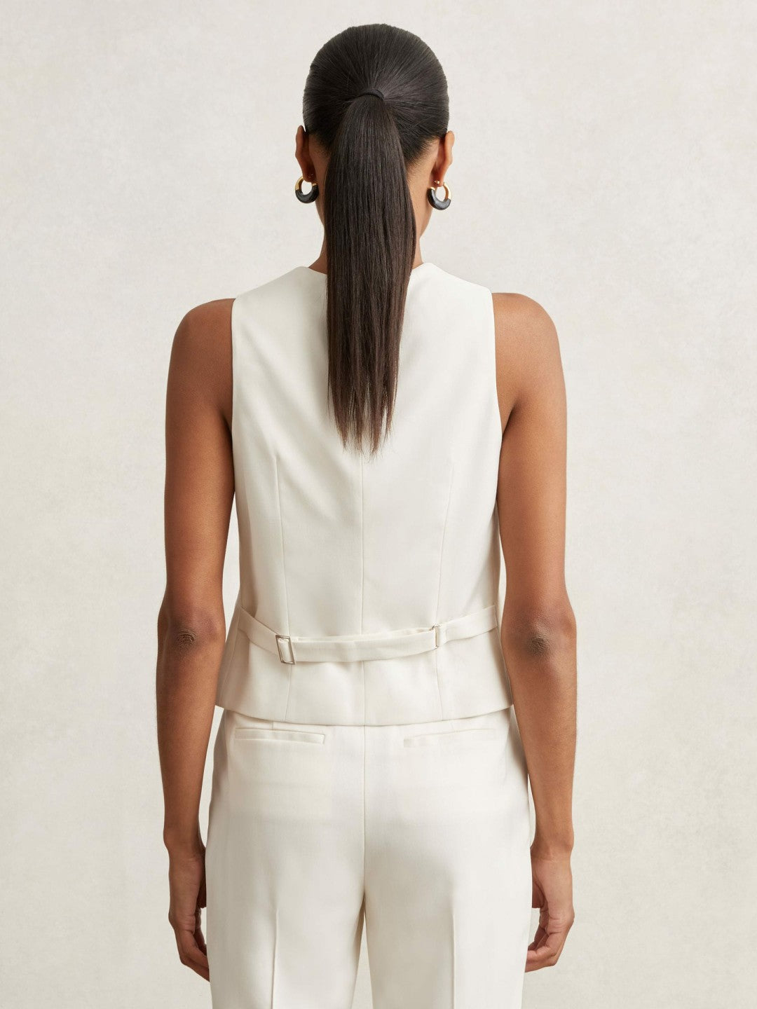 Reiss Deal - Single Breasted Tailored Waistcoat in Cream