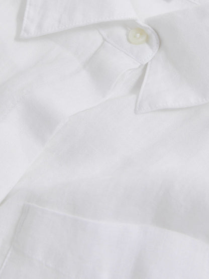 Reiss Linen Button-Through Shirt in White