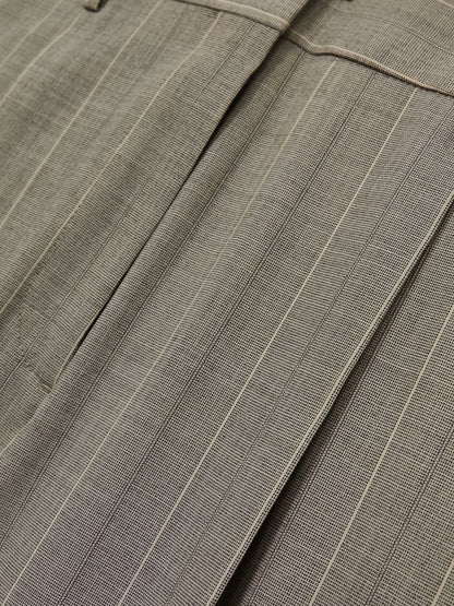 Reiss Wool-Blend Wide-Leg Pinstripe Trousers in Grey