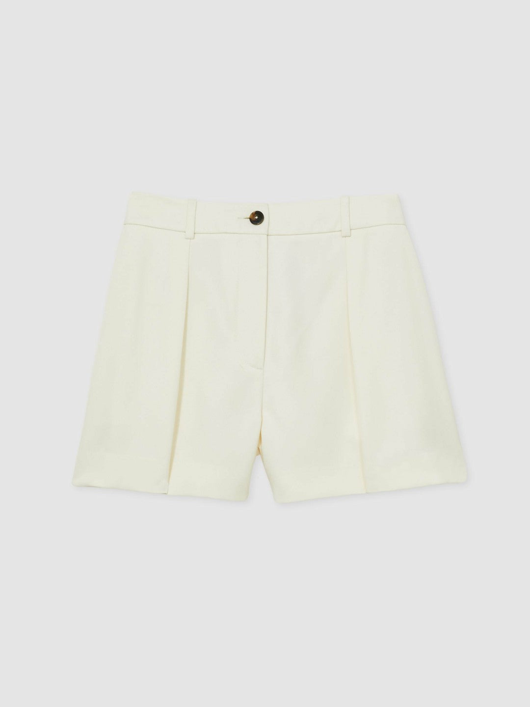 Reiss Deal - Single-Pleat Tailored Shorts in Cream
