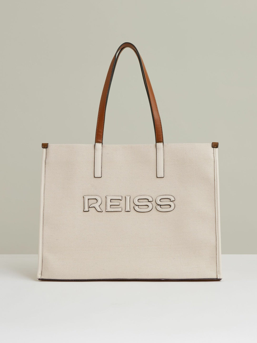 Reiss Featured - Canvas Logo Tote Bag in Natural