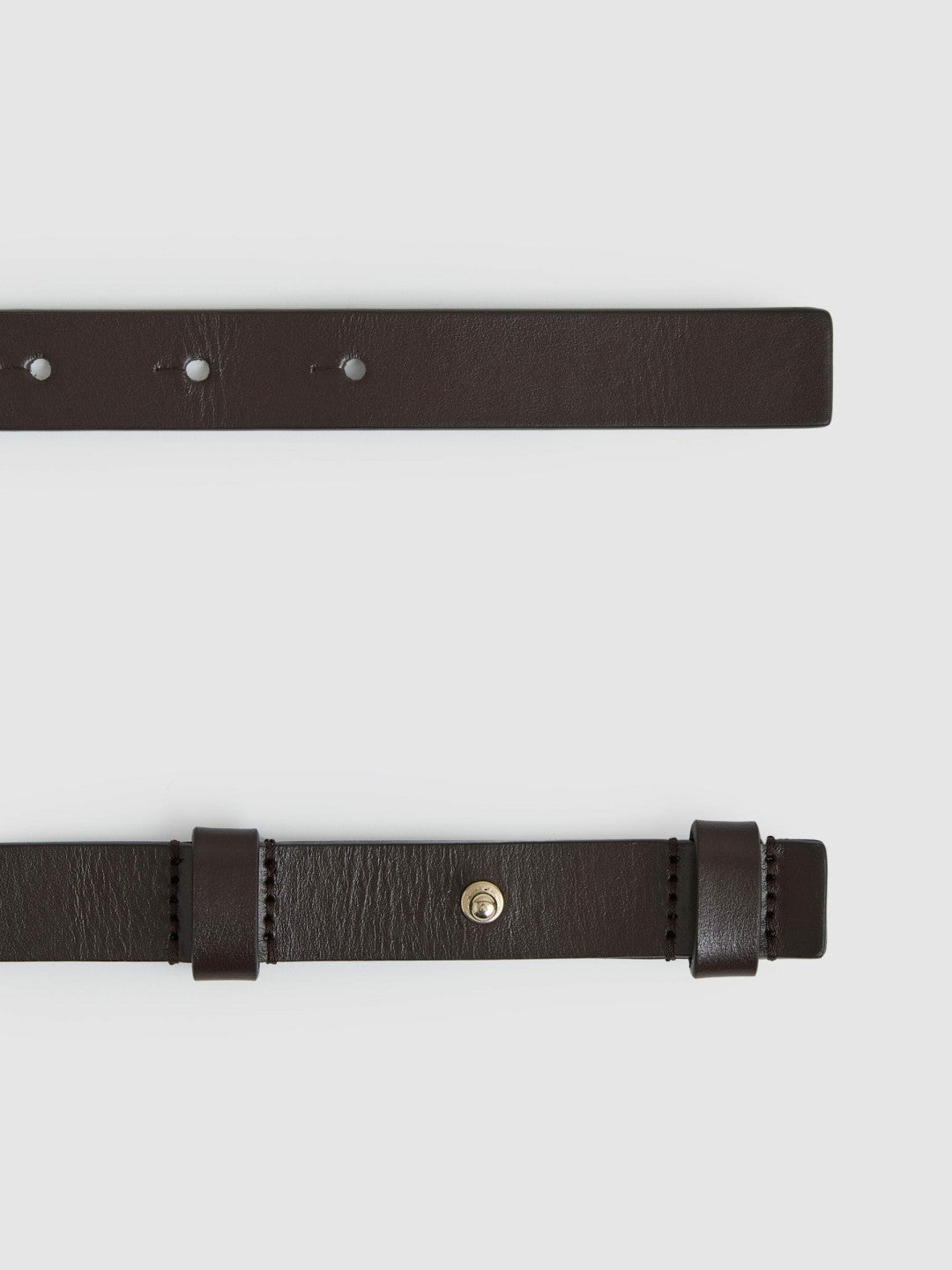 Reiss Affordable - Leather Square Hinge Belt in Chocolate