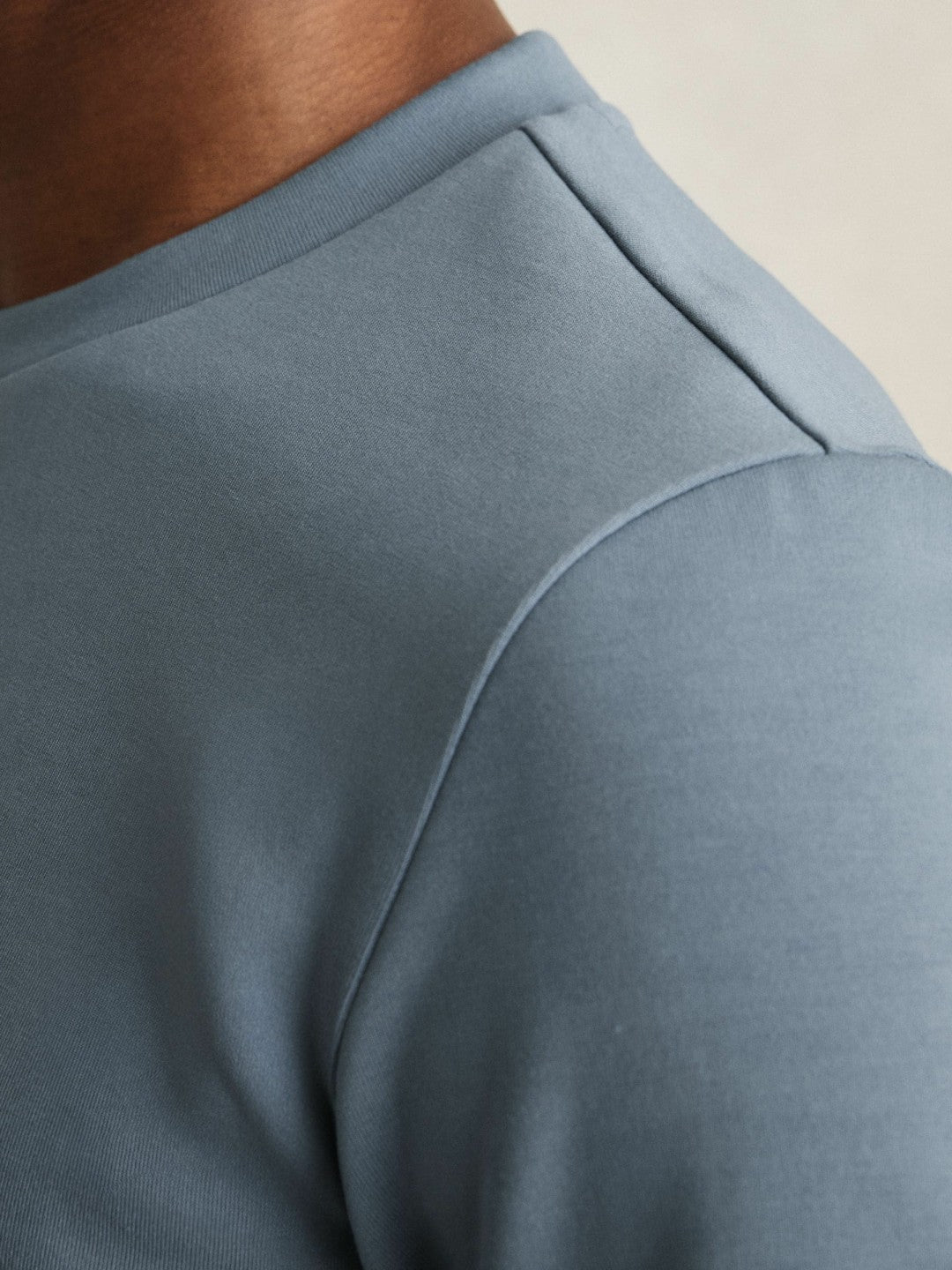 Reiss Savings - Interlock Jersey Crew Neck T-Shirt in Airforce Blue