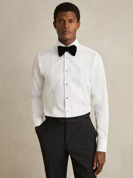 Reiss Regular Fit Cotton Dinner Shirt in White