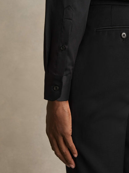Reiss Savings - Regular Fit Cotton-Twill Two-Fold Shirt Slim-Fit in Black