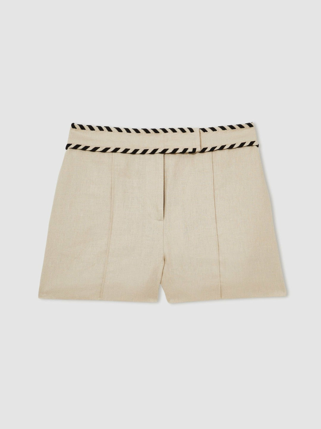 Reiss Value - Linen Whipstitch Shorts in Neutral