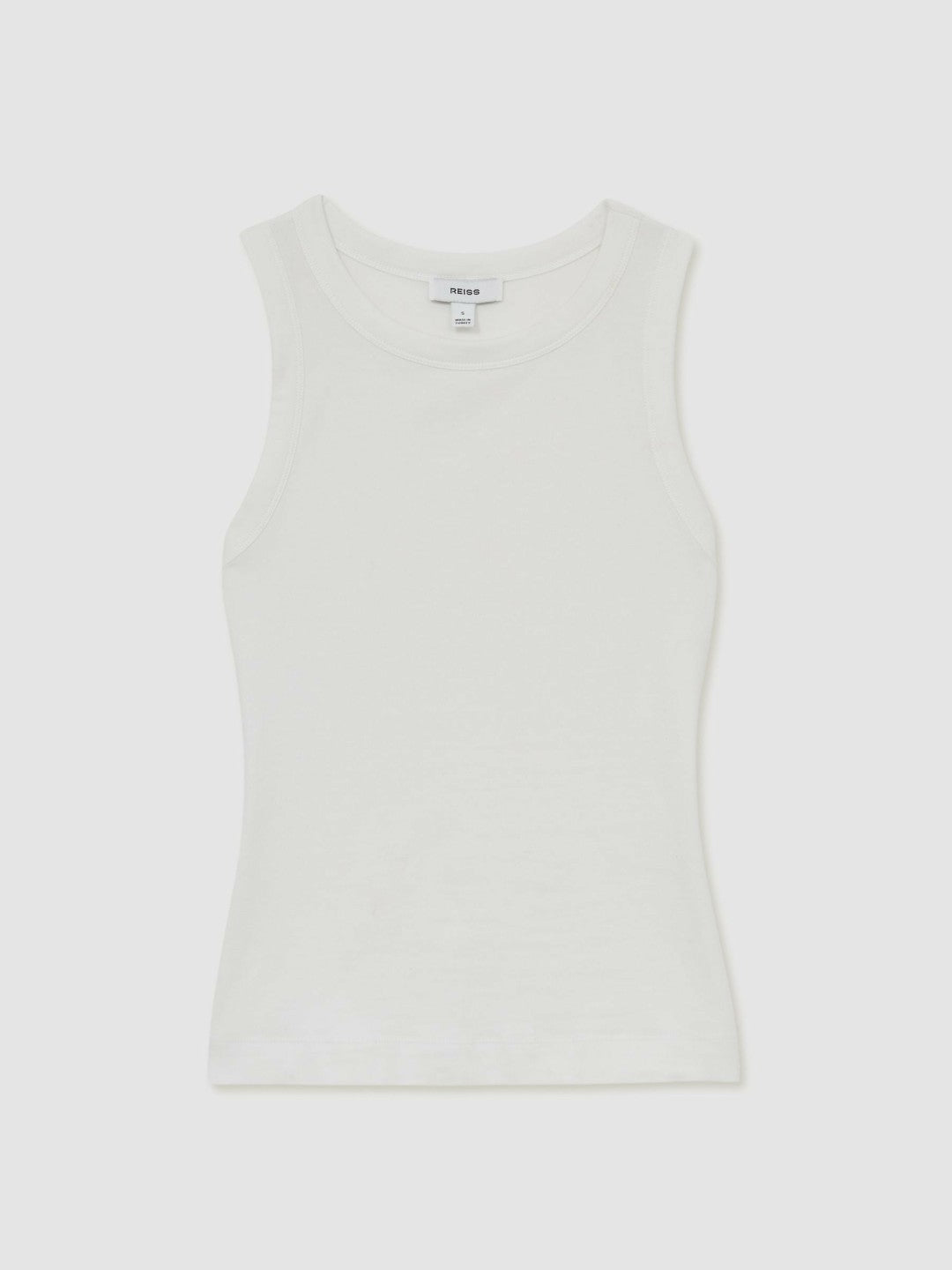 Reiss Affordable - Stretch-Cotton Racerback Vest in White