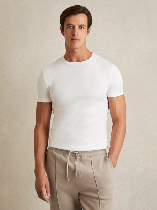 Reiss Value - Cotton Sports-Fit T-Shirt in White