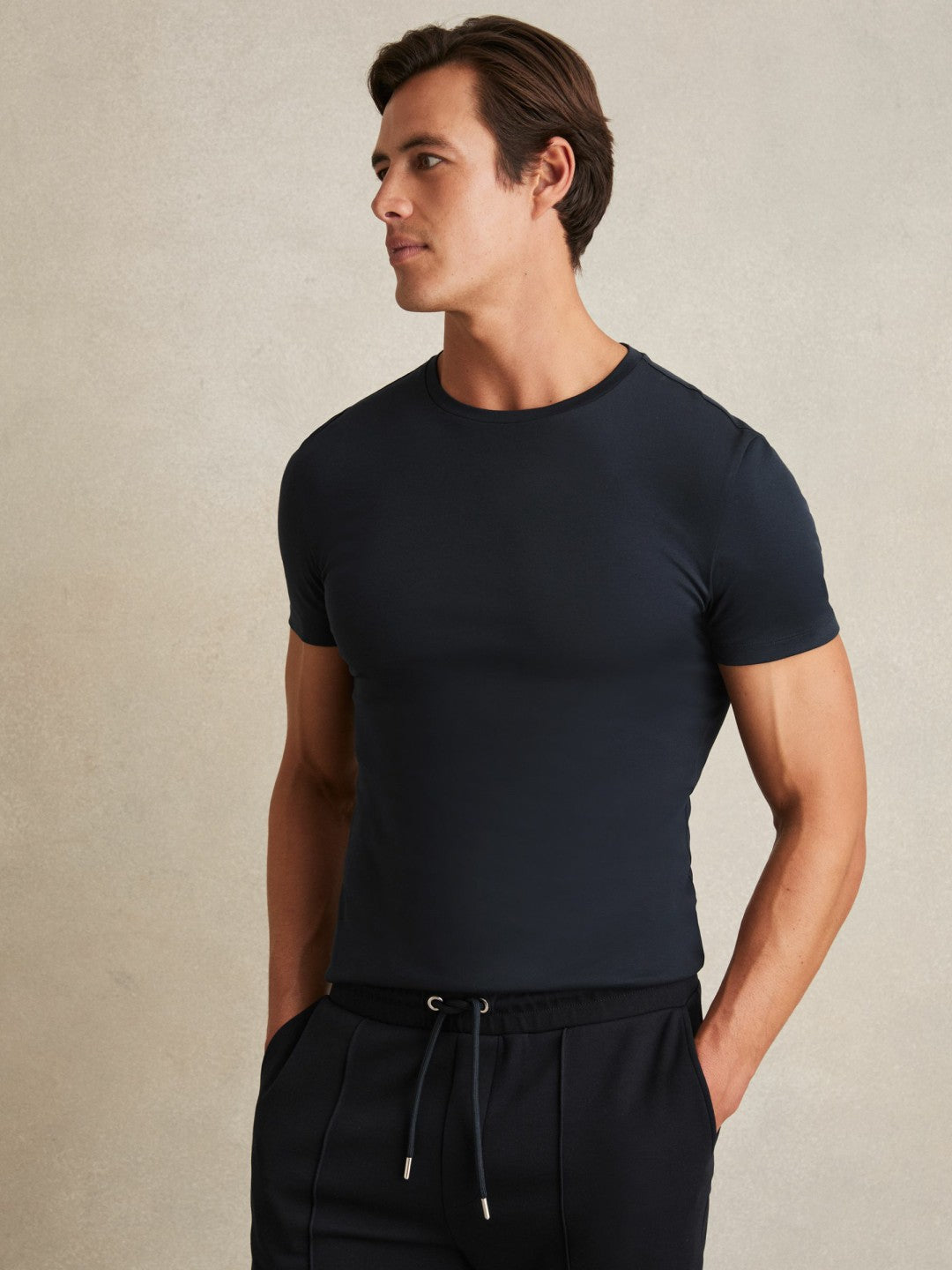 Reiss Affordable - Cotton Sports-Fit T-Shirt in Navy