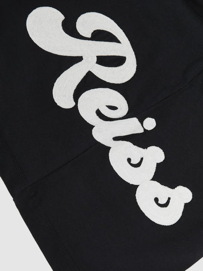 Reiss Offer - 9-12 yrs Cotton Script-Logo Oversized T-Shirt in Navy