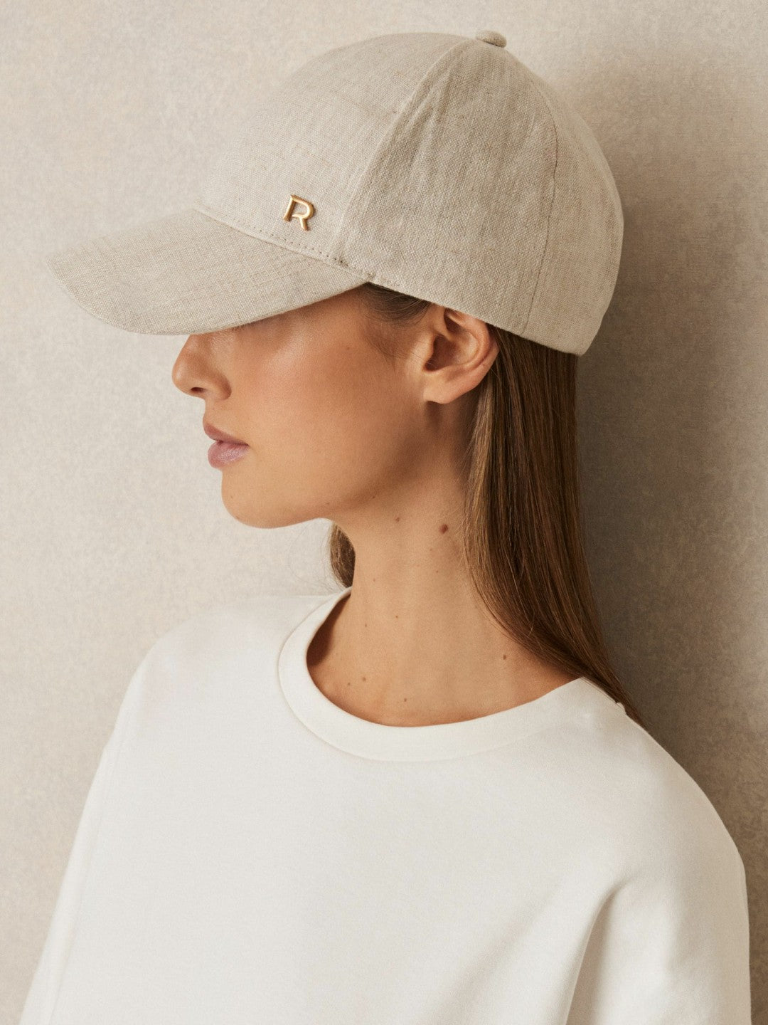 Reiss Sale - Linen Logo Baseball Cap in Neutral
