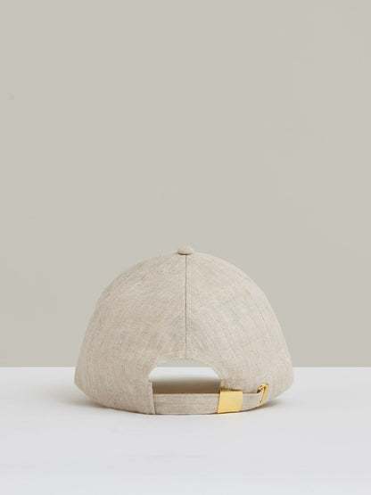 Reiss Sale - Linen Logo Baseball Cap in Neutral